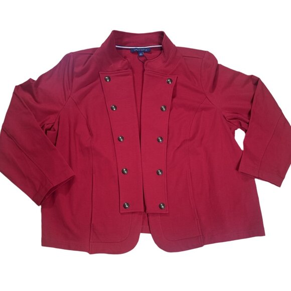 NWT Tommy Hilfiger Women’s Military Band Jacket Blazer Red Size 2X - Picture 4 of 5